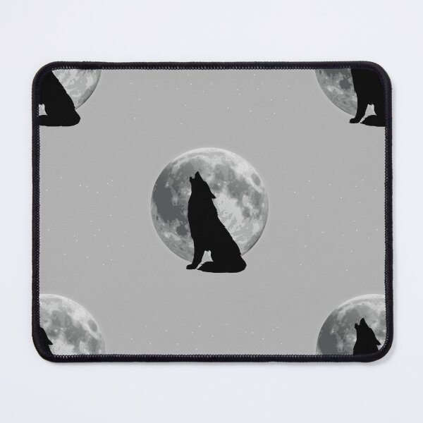 Artikelvorschau, Silhouette eines Wolfes, der den Vollmond anheult entworfen und verkauft von ROHITJIDEGINER.
