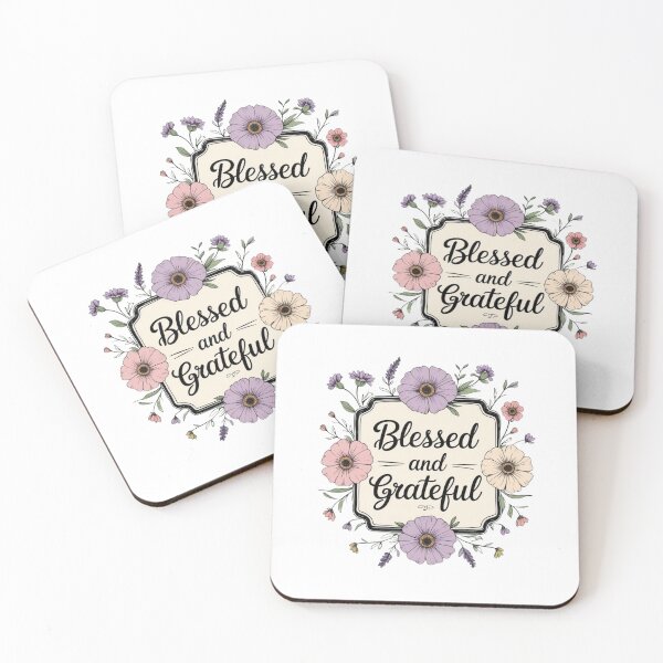 Item preview, Blessed and Grateful – Christian Floral Watercolor Design designed and sold by Gahyl7.