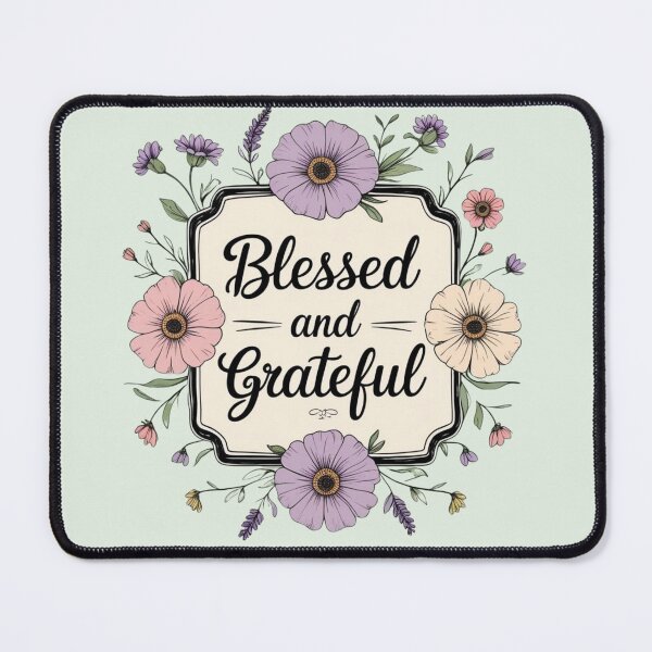 Item preview, Blessed and Grateful – Christian Floral Watercolor Design designed and sold by Gahyl7.