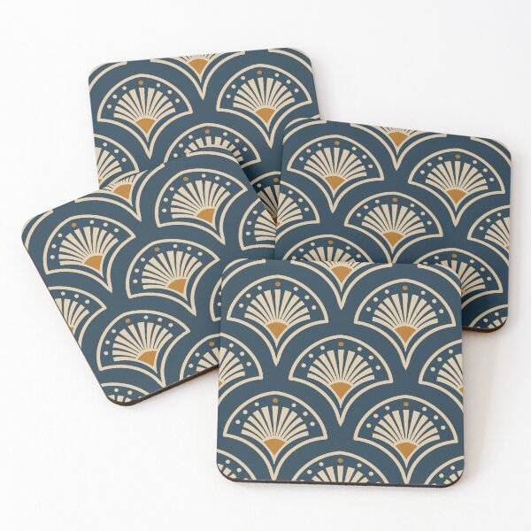 Item preview, Midnight Deco Fans in Golden Ochre designed and sold by Studio Pico.