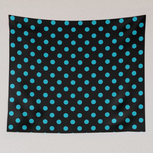 Item preview, Aqua Blue Polka Dots On Black designed and sold by POLKAIWERX.