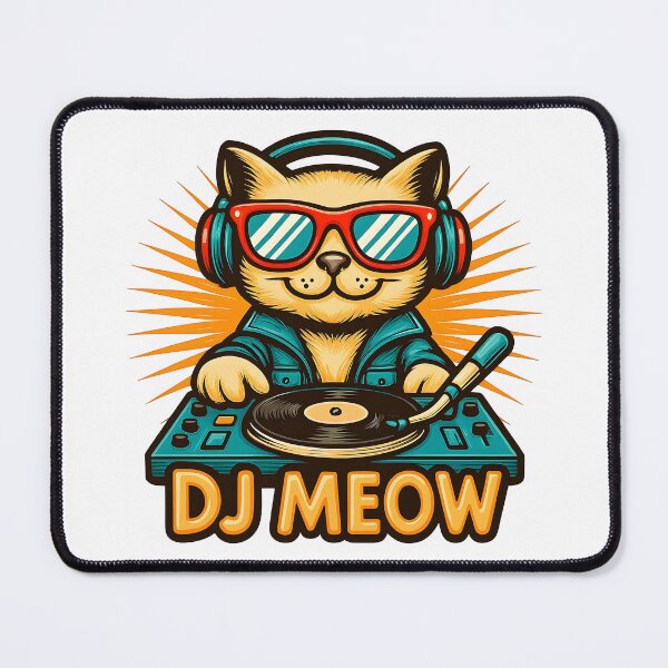 Item preview, Nighlife, party, dj cat, dj meow, clubs designed and sold by TrueArtVibes.