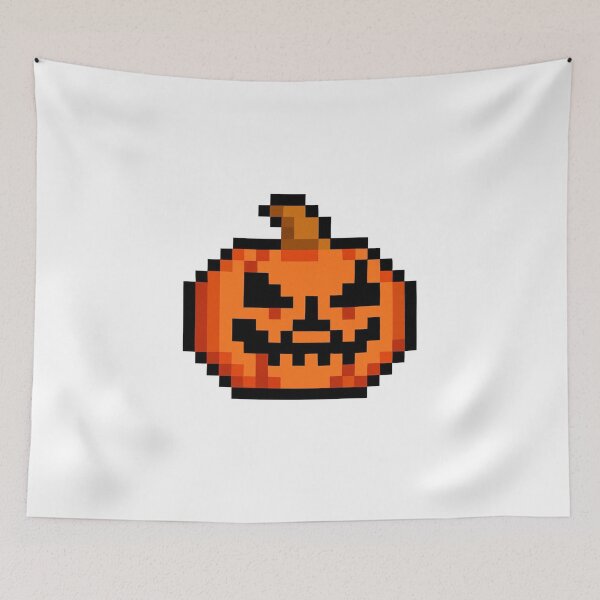 Item preview, Retro Pixel Halloween Jack-o'-Lantern Face designed and sold by RuweisVibes.