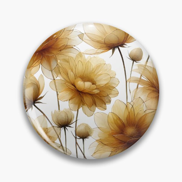 Item preview, Golden Transparent Floral Art – Elegant Botanical Design designed and sold by YRDigitalArt.