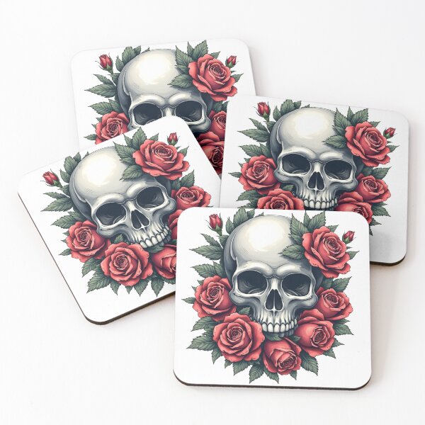 Item preview, Skull and Roses Illustration designed and sold by StormVape.