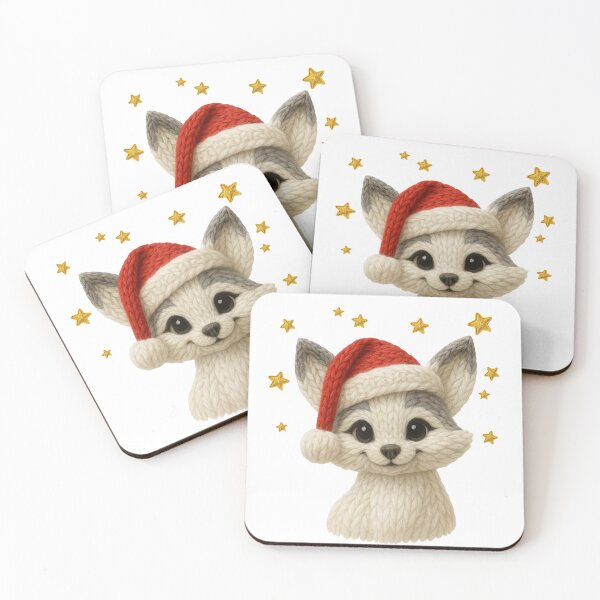 Item preview, Christmas Arctic Fox Crochet: Latch Hook Yarn Santa Hat Design designed and sold by OctonoteStudio.