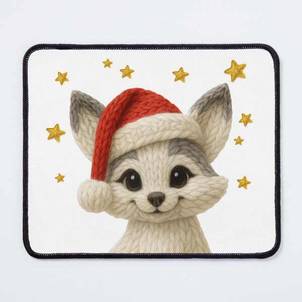 Item preview, Christmas Arctic Fox Crochet: Latch Hook Yarn Santa Hat Design designed and sold by OctonoteStudio.