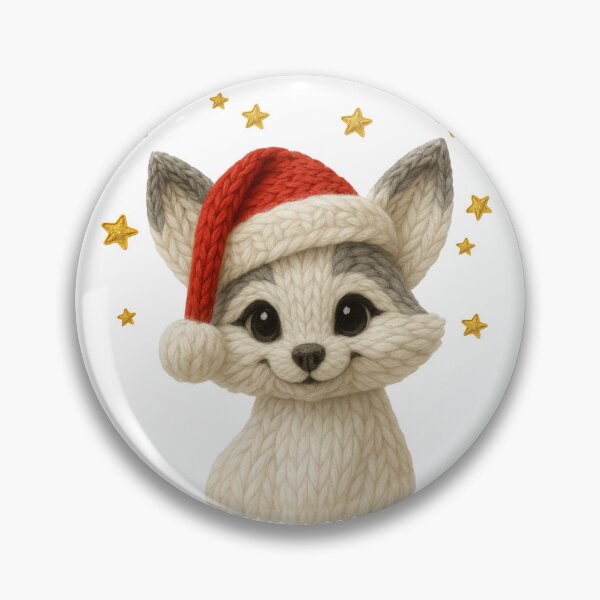 Item preview, Christmas Arctic Fox Crochet: Latch Hook Yarn Santa Hat Design designed and sold by OctonoteStudio.