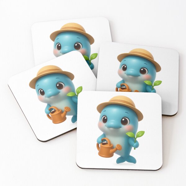 Item preview, Cute Gardener Dolphin With Watering Can | Kawaii Ocean Gardening Art designed and sold by Moons Studio.