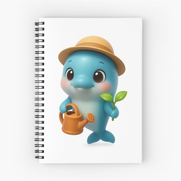 Item preview, Cute Gardener Dolphin With Watering Can | Kawaii Ocean Gardening Art designed and sold by Moons Studio.
