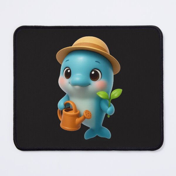 Item preview, Cute Gardener Dolphin With Watering Can | Kawaii Ocean Gardening Art designed and sold by Moons Studio.