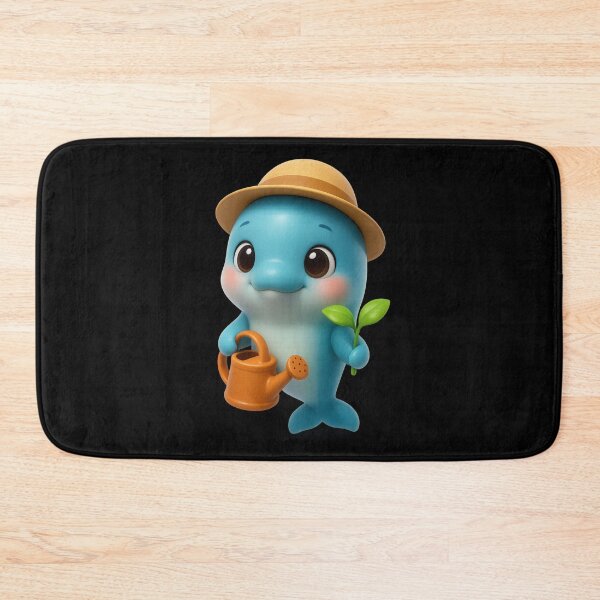 Item preview, Cute Gardener Dolphin With Watering Can | Kawaii Ocean Gardening Art designed and sold by Moons Studio.