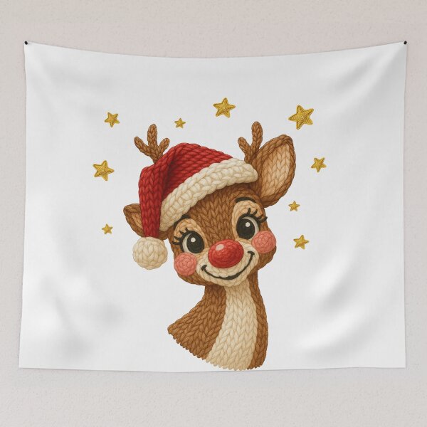 Item preview, Red Nose Reindeer: Latch Hook Crochet Yarn Design designed and sold by OctonoteStudio.