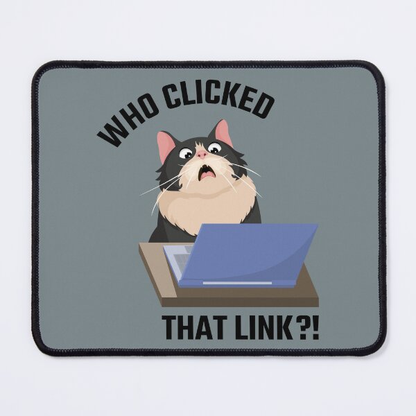 Item preview, Who Clicked That Link Shocked Funny Tuxedo Cat designed and sold by Art-of-Rory.