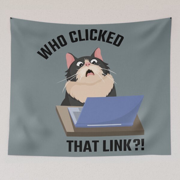 Item preview, Who Clicked That Link Shocked Funny Tuxedo Cat designed and sold by Art-of-Rory.