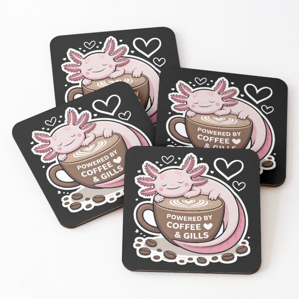 Item preview, Coffee & Gills • Sleepy Axolotl Latte Art designed and sold by Blok45.