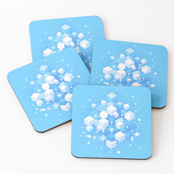 Item preview, Minimal Snow Particle Pattern – Soft Geometric Winter Vector Design in Pastel Blue designed and sold by Windy-market.