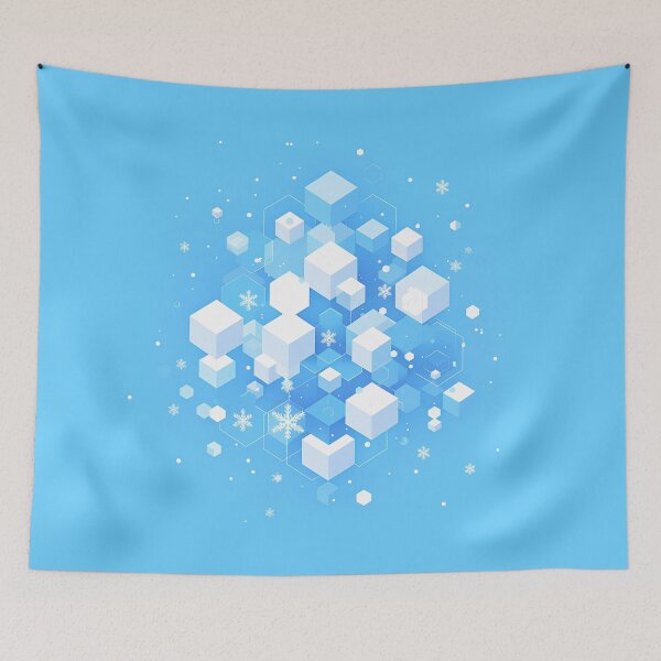 Item preview, Minimal Snow Particle Pattern – Soft Geometric Winter Vector Design in Pastel Blue designed and sold by Windy-market.