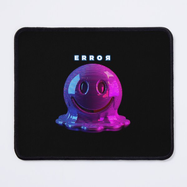 Item preview, ERROR 404 Glitch Smiley – Pink & Purple Digital Corruption | Cyberpunk Vaporwave Art designed and sold by ziniti.