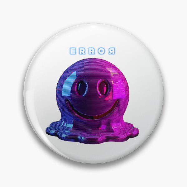 Item preview, ERROR 404 Glitch Smiley – Pink & Purple Digital Corruption | Cyberpunk Vaporwave Art designed and sold by ziniti.