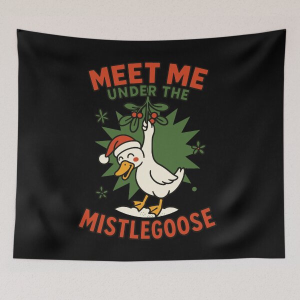 Item preview, Christmas Goose Meet Me Under The Mistlegoose designed and sold by LuminOrb.