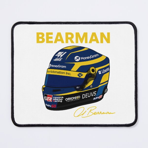 Item preview, Oliver Bearman Haas Helmet Illustration | Formula 1 Motorsport Art designed and sold by CRacing Motorsport Club.