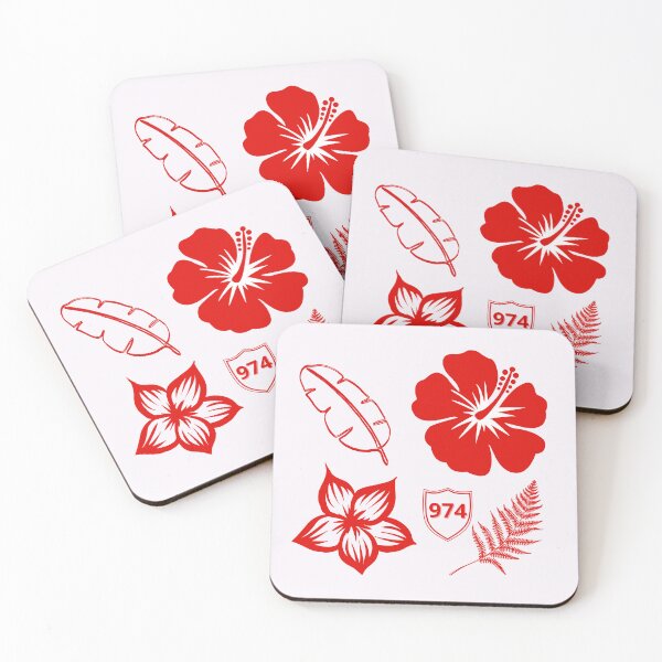 Item preview, Red hibiscus and tropical foliage 974 designed and sold by KONTOUR-SOMIN.