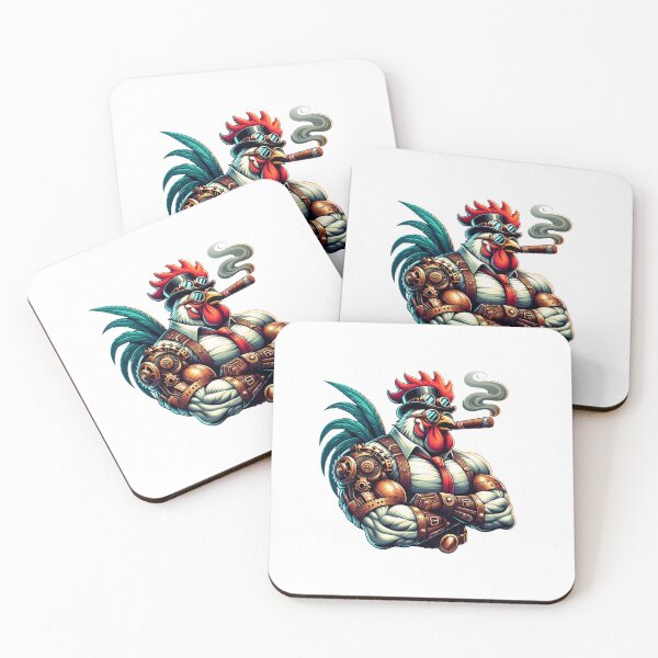 Item preview, Muscular Steampunk Rooster | Tough Clockwork Chicken Graphic Art designed and sold by HBDStudio.