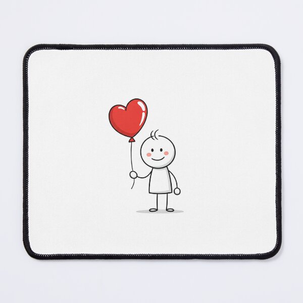 Item preview, Stick Figure with Heart Balloon – Minimalist Cute Art designed and sold by PixelVibe782.
