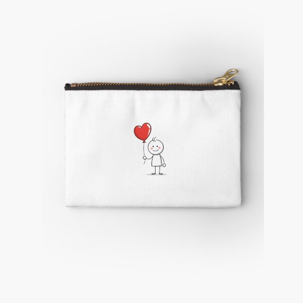 Item preview, Stick Figure with Heart Balloon – Minimalist Cute Art designed and sold by PixelVibe782.