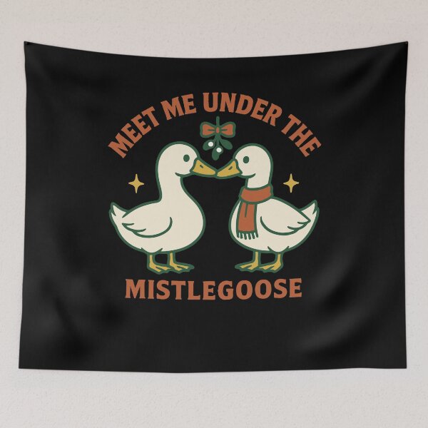Item preview, Christmas Goose Meet Me Under The Mistlegoose designed and sold by LuminOrb.