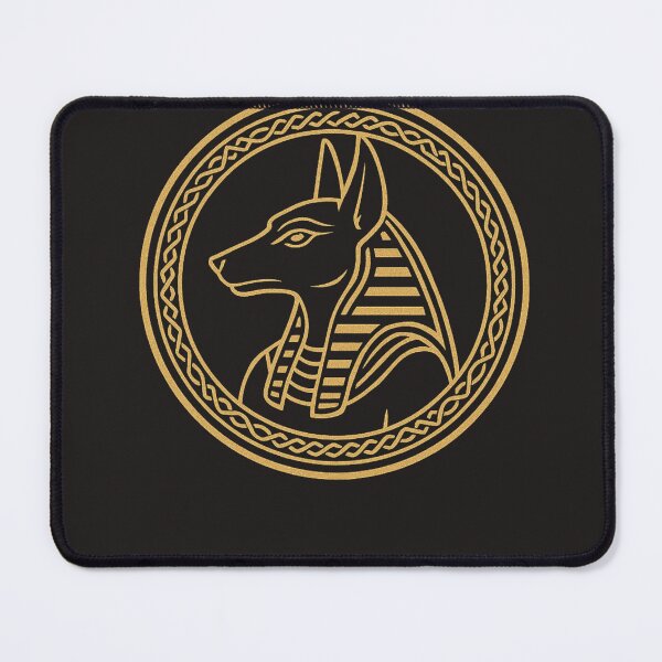 Item preview, Anubis Egyptian Jackal God – Gold Medallion Line Art Emblem designed and sold by Eye Of Horus.