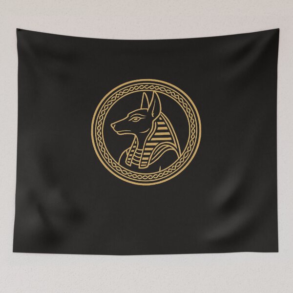 Item preview, Anubis Egyptian Jackal God – Gold Medallion Line Art Emblem designed and sold by Eye Of Horus.