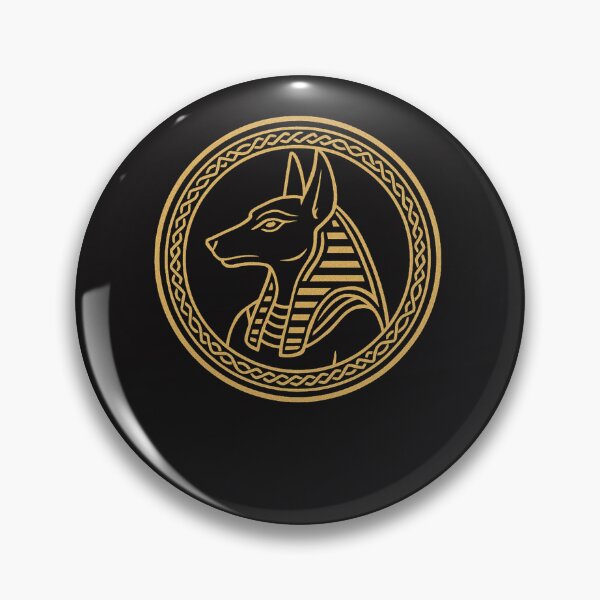 Item preview, Anubis Egyptian Jackal God – Gold Medallion Line Art Emblem designed and sold by Eye Of Horus.