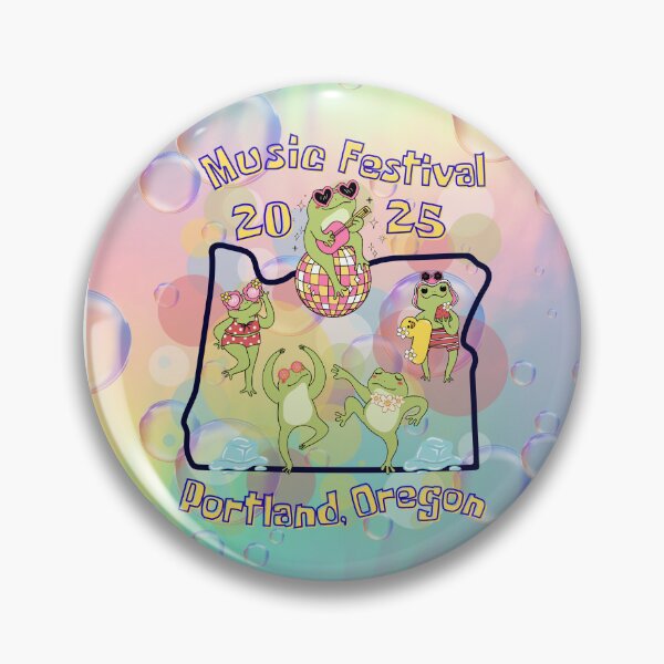 Item preview, Music Festival 2025 Portland Oregon - Cute Frogs Party Design designed and sold by PunkLadyPond.