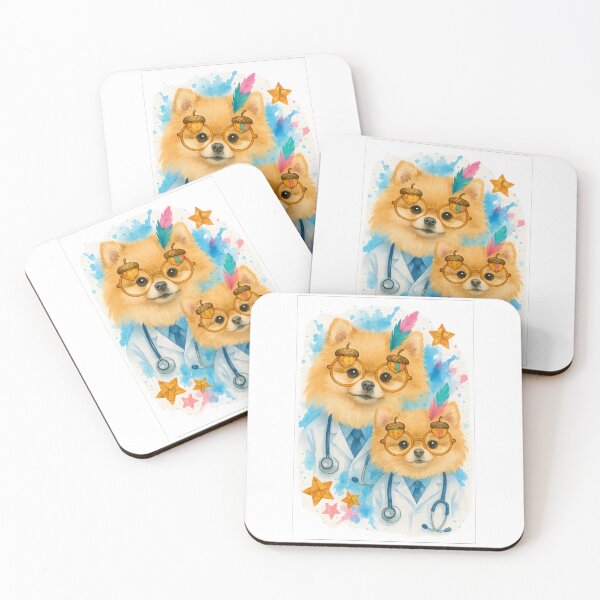 Item preview, Family Doctor Glow Art Print | Pomeranian Medical Watercolor for Family Medicine designed and sold by ClinicalHubs.