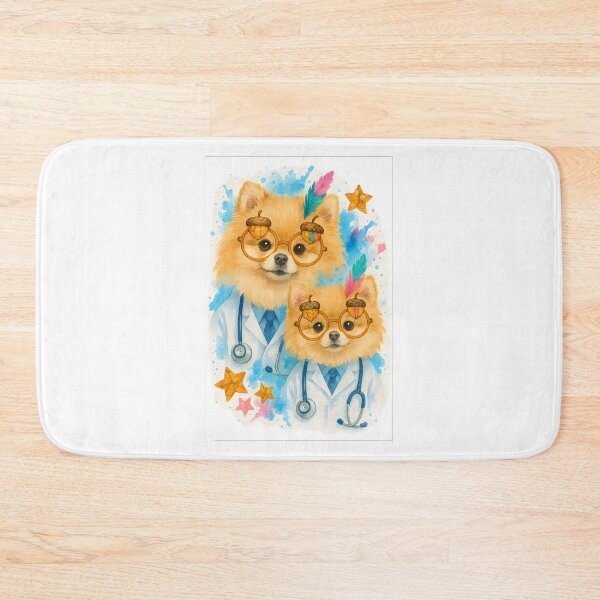 Item preview, Family Doctor Glow Art Print | Pomeranian Medical Watercolor for Family Medicine designed and sold by ClinicalHubs.