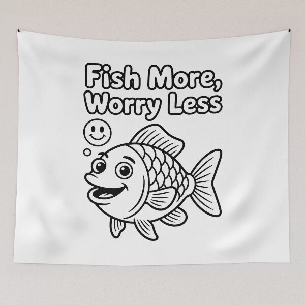 Item preview, Fish More, Worry Less designed and sold by SignumShop.