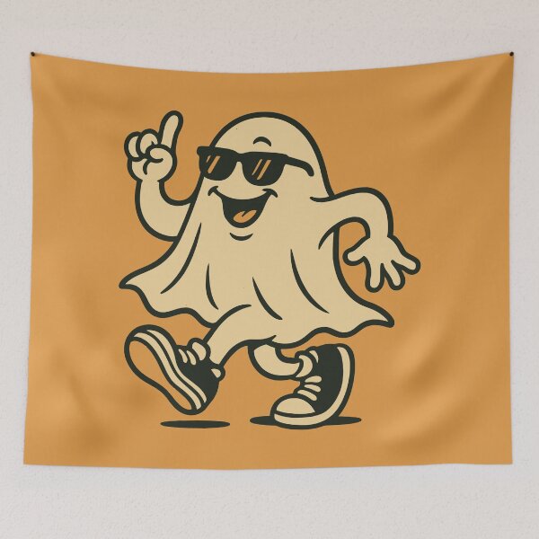 Item preview, White Blanket Ghost Saying-Let's Spread  Spookiness designed and sold by Teeseas Wave.