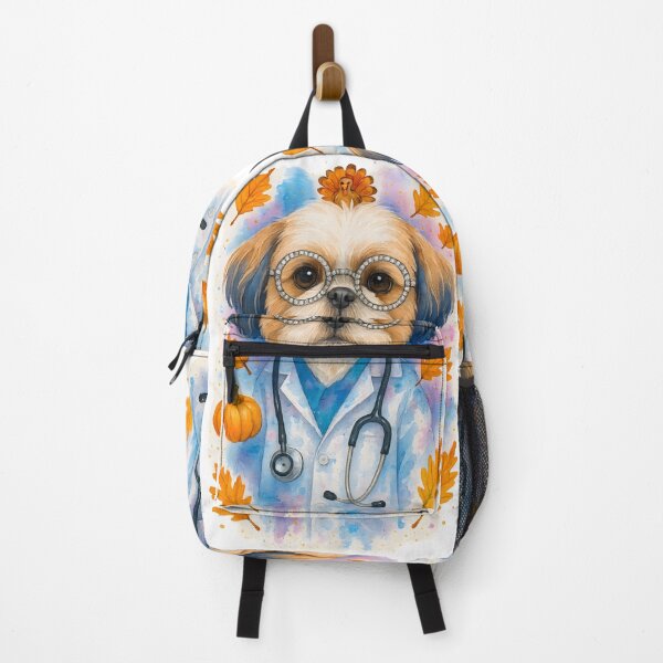 Item preview, Shih Tzu Doctor Autumn Glow Art Print | Cozy Thanksgiving Healthcare Decor designed and sold by ClinicalHubs.