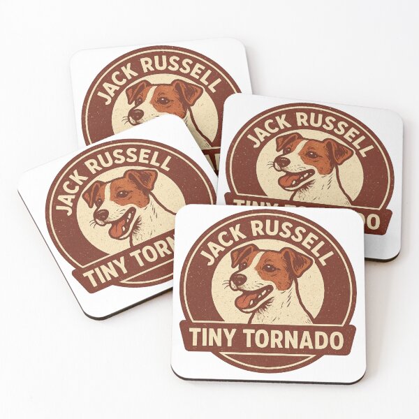 Item preview, Energetic Jack Russell Retro Badge Tiny Tornado Design designed and sold by Tender Flower Clothing.