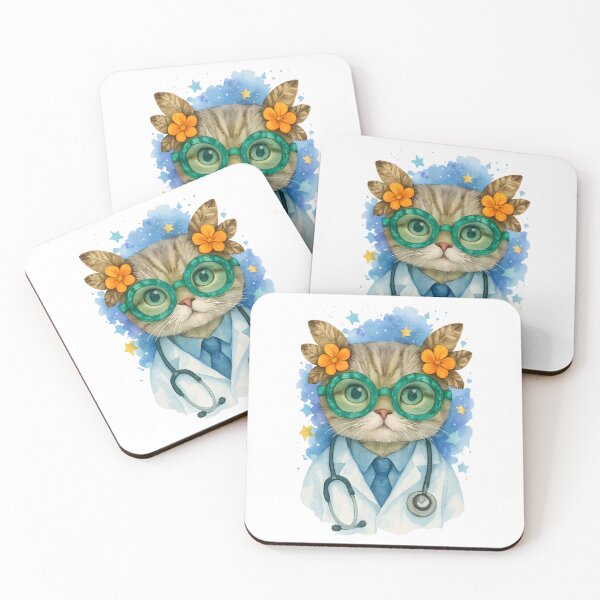 Item preview, Cat Doctor Glow Art Print | Whimsical Family Medicine Autumn Decor designed and sold by ClinicalHubs.