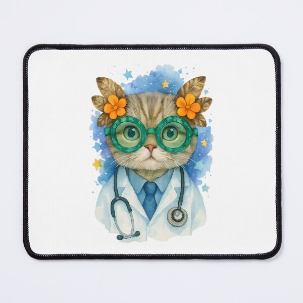 Item preview, Cat Doctor Glow Art Print | Whimsical Family Medicine Autumn Decor designed and sold by ClinicalHubs.