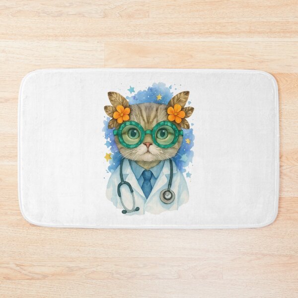 Item preview, Cat Doctor Glow Art Print | Whimsical Family Medicine Autumn Decor designed and sold by ClinicalHubs.