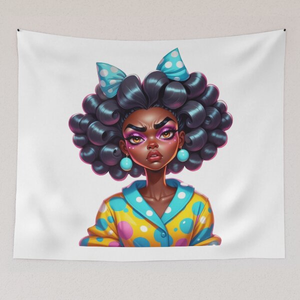 Item preview, Done With Everything – Moody Afro Queen Art designed and sold by Lulunza.