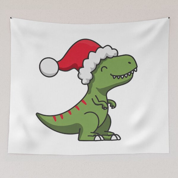 Item preview, Cute Christmas T-Rex in Santa Hat designed and sold by SleekLineSketches.