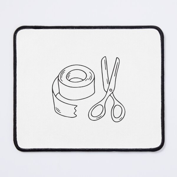 Item preview, A tape rolled beside scissors on a craft table designed and sold by rasagamastore.