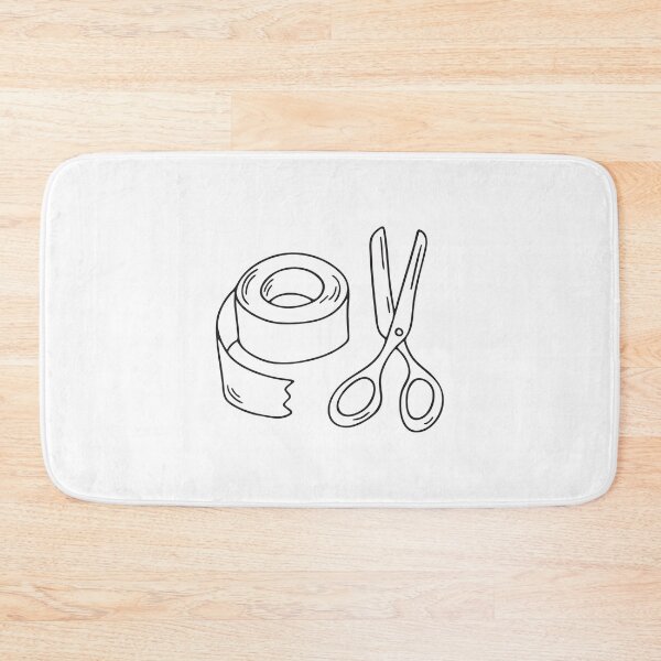 Item preview, A tape rolled beside scissors on a craft table designed and sold by rasagamastore.