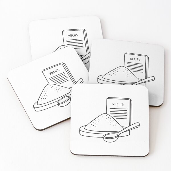 Item preview, A tapioca flour scattered beside measuring spoon and recipe card designed and sold by rasagamastore.