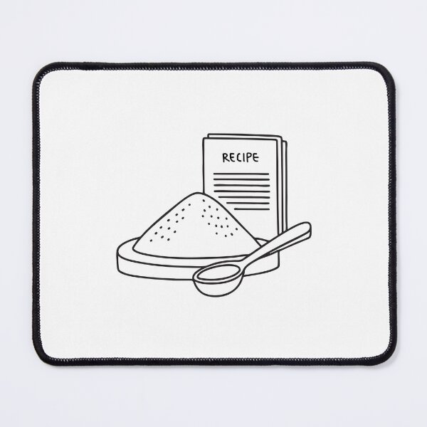 Item preview, A tapioca flour scattered beside measuring spoon and recipe card designed and sold by rasagamastore.